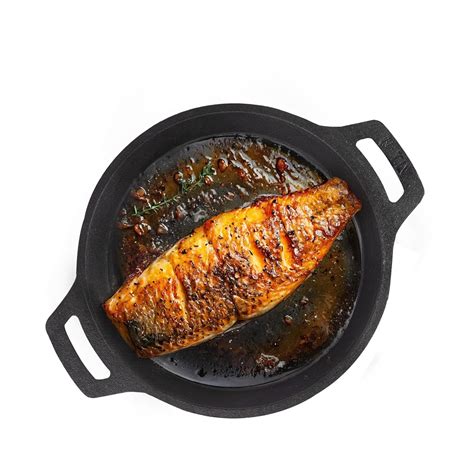 Buy The Indus Valley Preseasoned Cast Iron Fish Fry Pan With Double ...