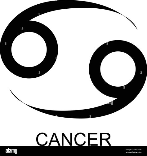 Cancer Star Sign Symbol - Cancer Zodiac Sign Black Vector Illustration ...