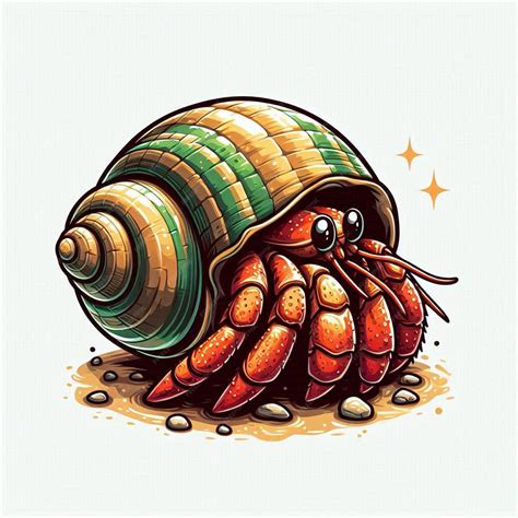 Premium Vector | A cute Hermit Crab Cartoon vector art illustration ...