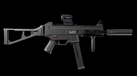 3D model Tactical SMG Heckler and Koch UMP 45 ACP VR / AR / low-poly ...