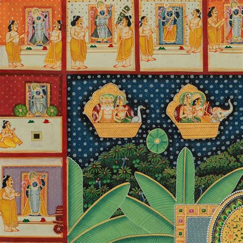 Shreenathji Sharad Purnima 24 Utsav Pichwai Handmade Painting For Home ...