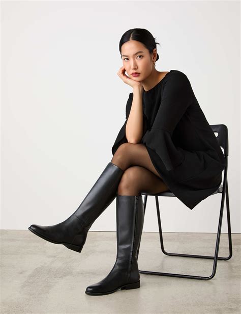 Leather Flat Knee High Boots | Finery London | M&S