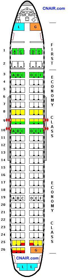 我的座位我做主：最全飞机座位图(国航版) - 国际空港信息网