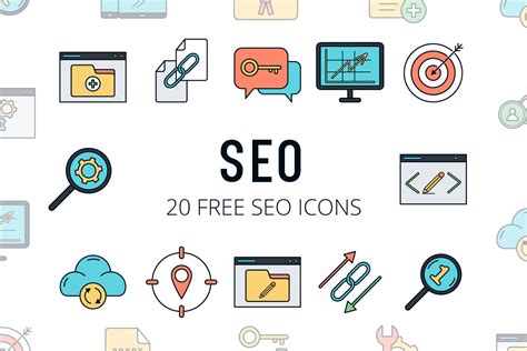Freebie: Beautiful SEO Icon Set in PSD, SVG and More (36 Icons)