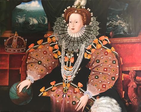Paul Workman - Queen Elizabeth 1 and The Spanish Armada Huge English Portrait Oil Painting at ...