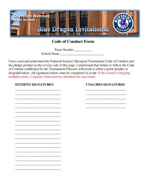 Fillable Online Code of Conduct Example Template - ConnecteamCode of ...