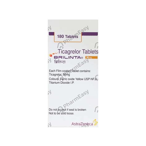 Brilinta 90 MG Tablet (180) - Uses, Side Effects, Dosage, Composition & Price | PharmEasy