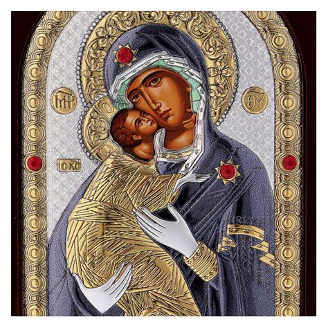 Our Lady of Vladimir icon in silver, silkscreen printing | online sales ...