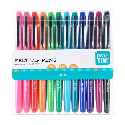 Pen + Gear Felt-Tip Pens, Ultra Fine, Assorted Colors, 24 Count ...