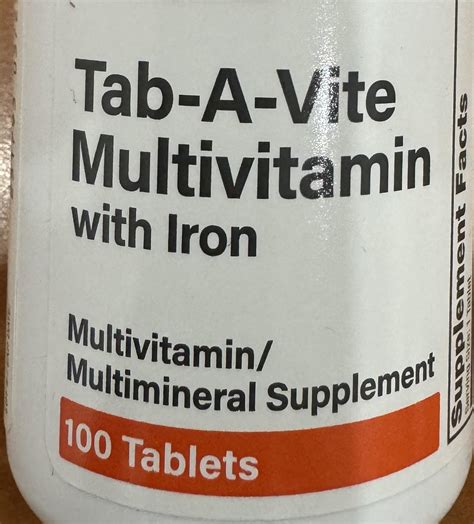 Amazon.com: Tab-A-Vite Multivitamin with Iron Multimineral Supplement Thiamine, Vitamin A, C, D ...