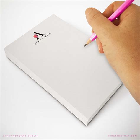 Personalized Monogrammed Notepad, Custom to Do List Memo Pad of Writing ...