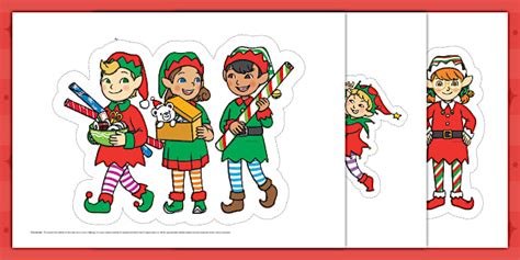 Christmas Elves Display Cut-Outs - Twinkl