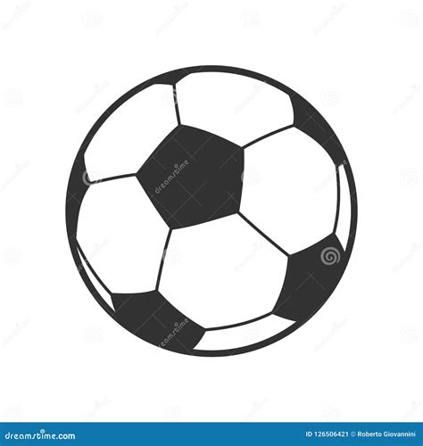Football or Soccer Ball Outline Icon on White Stock Vector ...