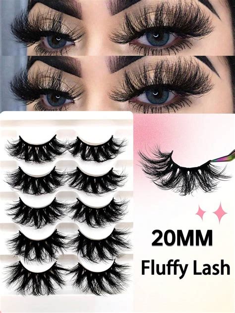 5 Pares de Cílios Postiços Falsos Dramáticos de Volume Grosso 8D ...