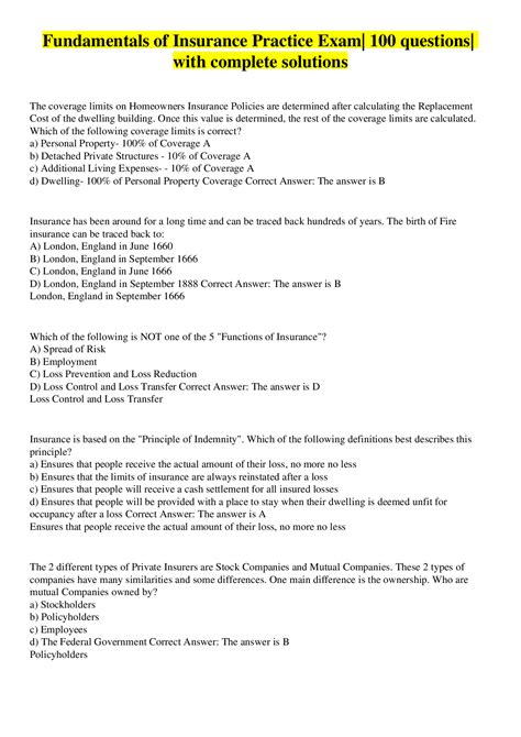 Insurance Exam Practice Test 的图像结果