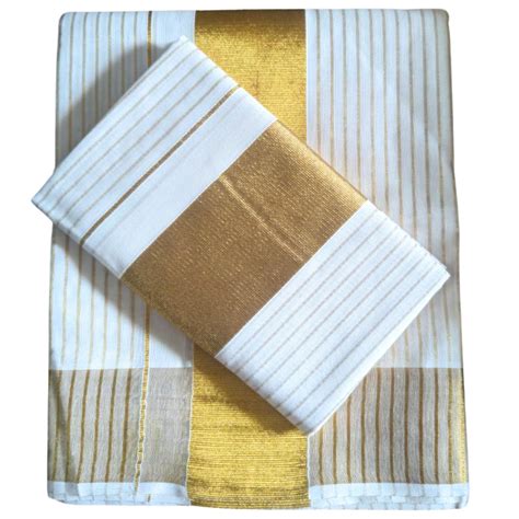 Buy MAT Kuthampully Kerela Onam Wear Flora Jari Woven Cotton Kasavu ...