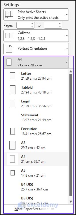 Image result for Paper Setting in Excel