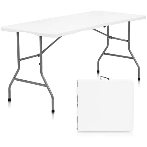 HONGGE 5 ft Folding Table with Carry Handle Plastic Foldable Table for ...