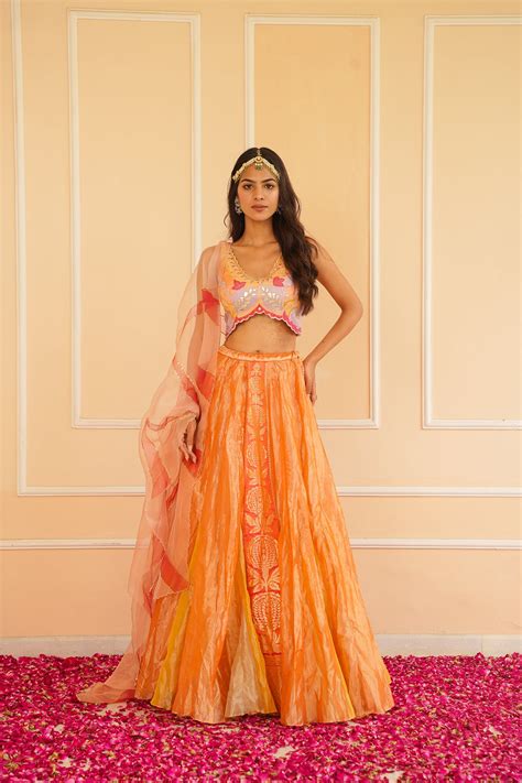 AISHA HANDPAINTED TISSUE LEHENGA