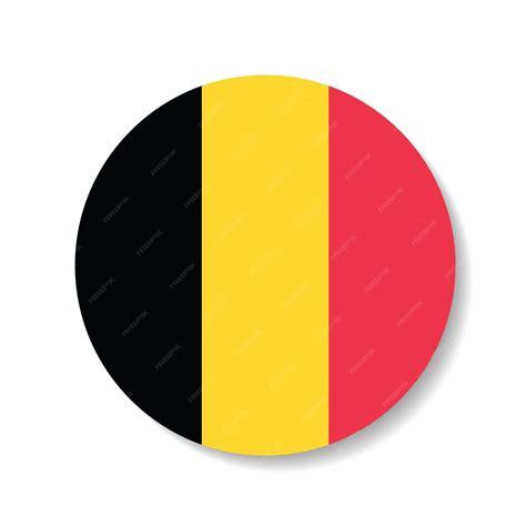 Premium Vector | Belgium circle flag icon digital vector illustration