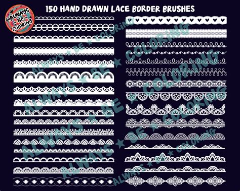 Procreate Seamless Lace Border Brush Set