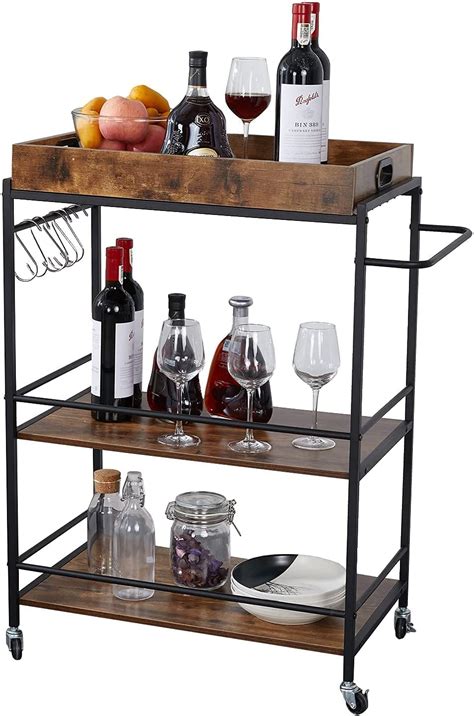 INDIAN DECOR. 44548 Antique Serving Cart Home Mobile Kitchen Serving ...