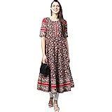 Buy Yash Gallery Women's Cotton Floral Printed Anarkali Kurta for Women ...