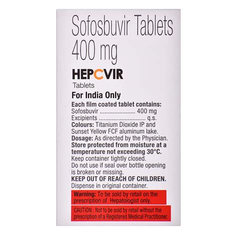 Hepcvir 400 mg Tablet 28's Price, Uses, Side Effects, Composition ...