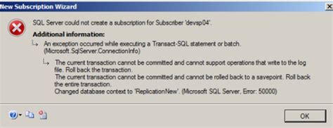 Image result for SQL Server Replication Error