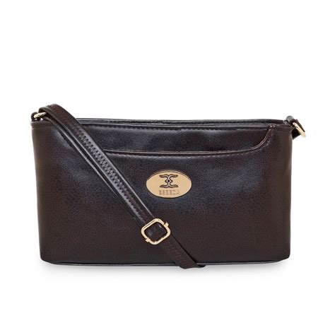 Buy ESBEDA Dark Brown Color Snake Texture Crossbody Slingbag For Women ...