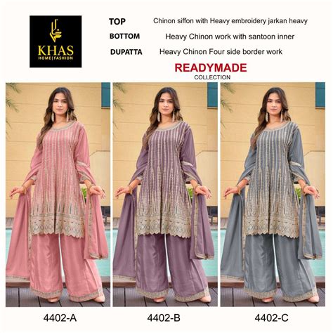 KHAS FASHION D NO 4402 HEAVY EMBROIDERED DESIGNER PAKISTANI SUITS AT ...