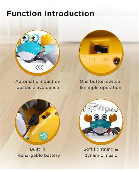 Crawling Crab Musical Toy with Rechargeable Battery- Multicolour – Spothunt