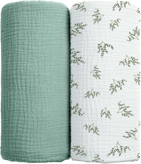 Amazon.com: lulumoon Baby Muslin Swaddle Blankets: Soft Receiving ...
