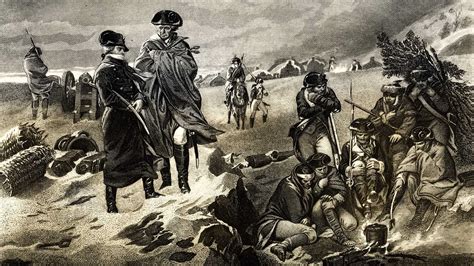 Arnold and Gates argue at First Battle of Saratoga | September 19, 1777 | HISTORY - painting of washington at valley forge