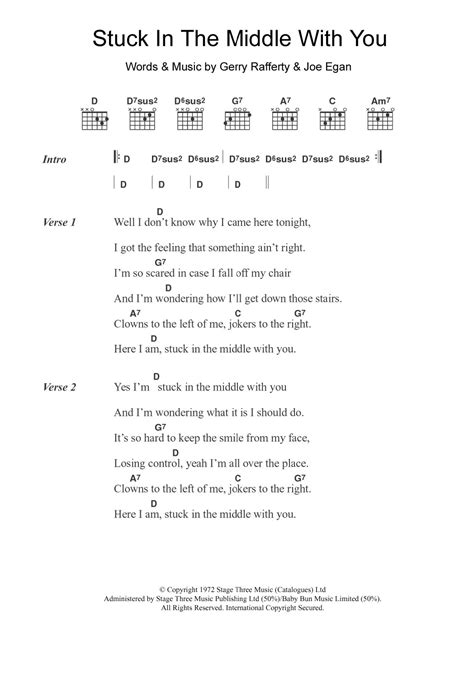 Stuck In The Middle With You by Stealers Wheel - Guitar Chords/Lyrics ...