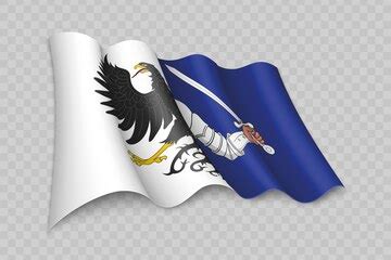A bandeira 3D realista de Connacht é uma região da Irlanda | Vetor Premium