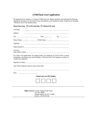 ATM/Check Card Application - Truliant Federal Credit Union ...