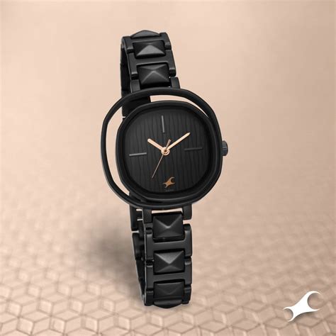 Buy Online Fastrack Opulence Quartz Analog Black Dial Metal Strap Watch ...