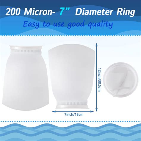 8 Pcs 7 Inch Ring Filter Socks Aquarium Filter Bags Micro Fish Tank ...