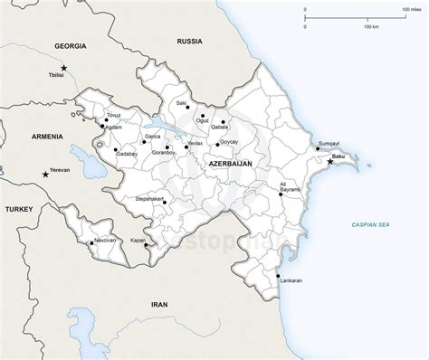 Vector Map of Azerbaijan Political | One Stop Map