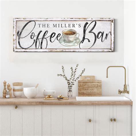 Custom Coffee Bar Sign Kitchen Decor Personalized Coffee Kitchen Wall ...