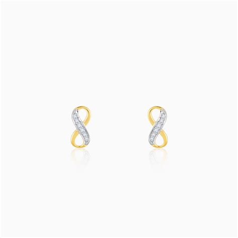 Shop Gold Infinity Grace Diamond Stud Earrings Online | GIVA Jewellery ...