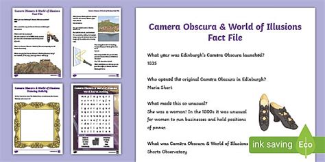 Camera Obscura & World of Illusions Activity Pack | Twinkl