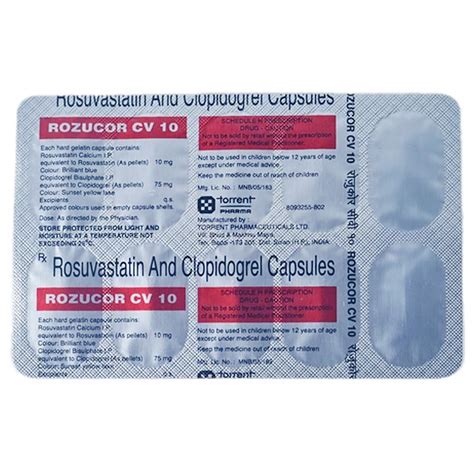 Rozucor CV 10 Capsule | Uses, Side Effects, Price | Apollo Pharmacy