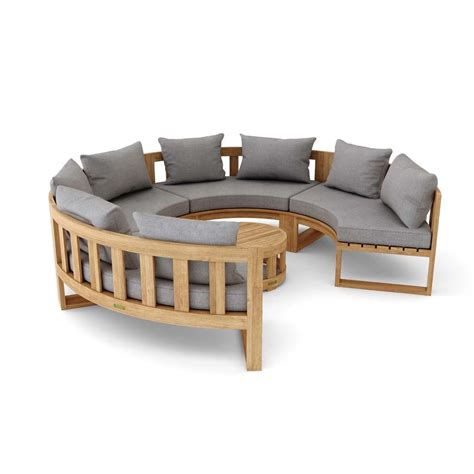 St Charles 8 Person Teak Seating Set in Cast Slate by Lakeview Outdoor ...