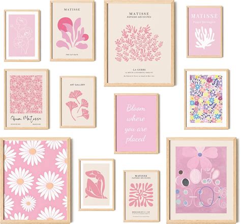 Amazon.com: 97 Decor Pink Wall Decor Aesthetic Pictures - Matisse Wall ...