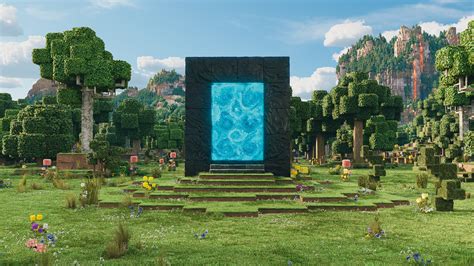 Minecraft Movie Portal: Stunning HD Wallpaper from the Blocky Adventure