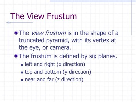 Image result for Perspective Projection View Frustum