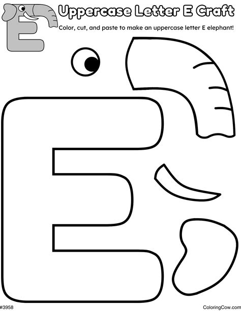 Uppercase Letter E Elephant Craft