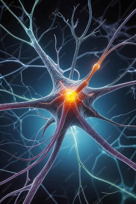 Synapse and neuron sending electrical and chemical signals | Premium AI ...